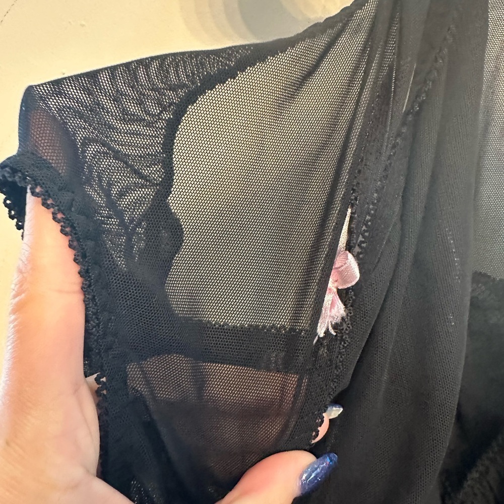 Y2K/Retro Inspired Black & Lavender Babydoll Lingerie Set S/M - Picture 6 of 7